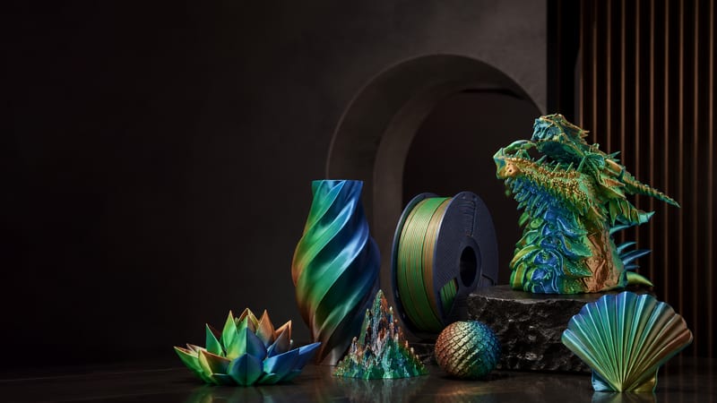 PLA+ Silk Tri Color filament overview